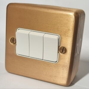 Copper 3 Gang Surface Switch for use with electrical conduit to make your interior amazing
